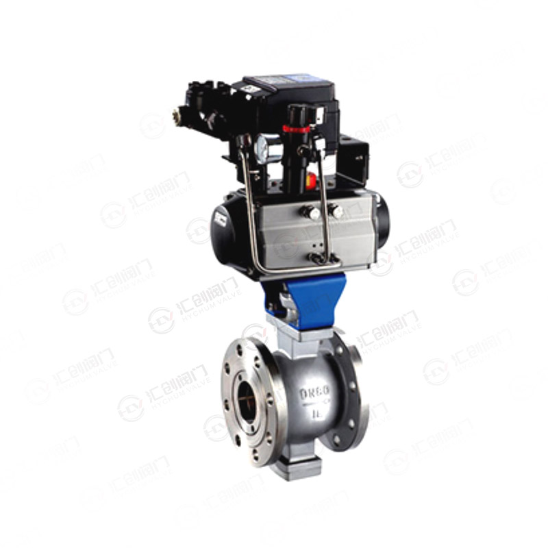 Pneumatic V-shaped ball valve