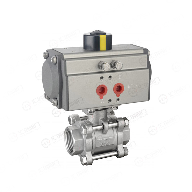 Pneumatic three-piece wire buckle ball valve