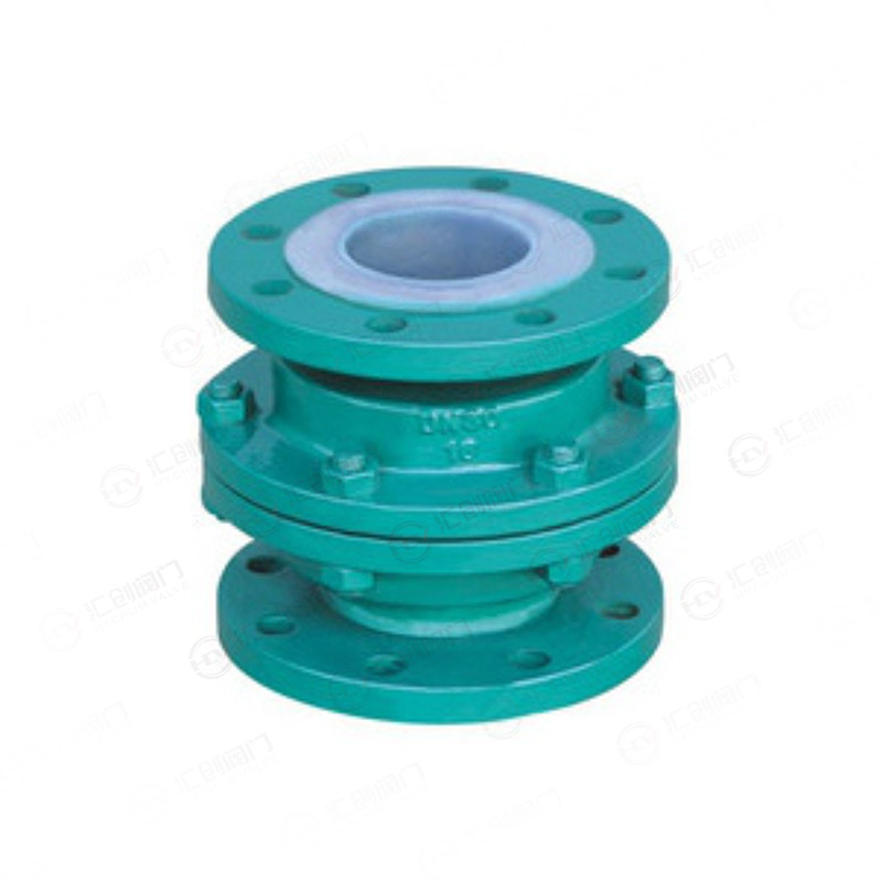 Fluorine-lined vertical check valve